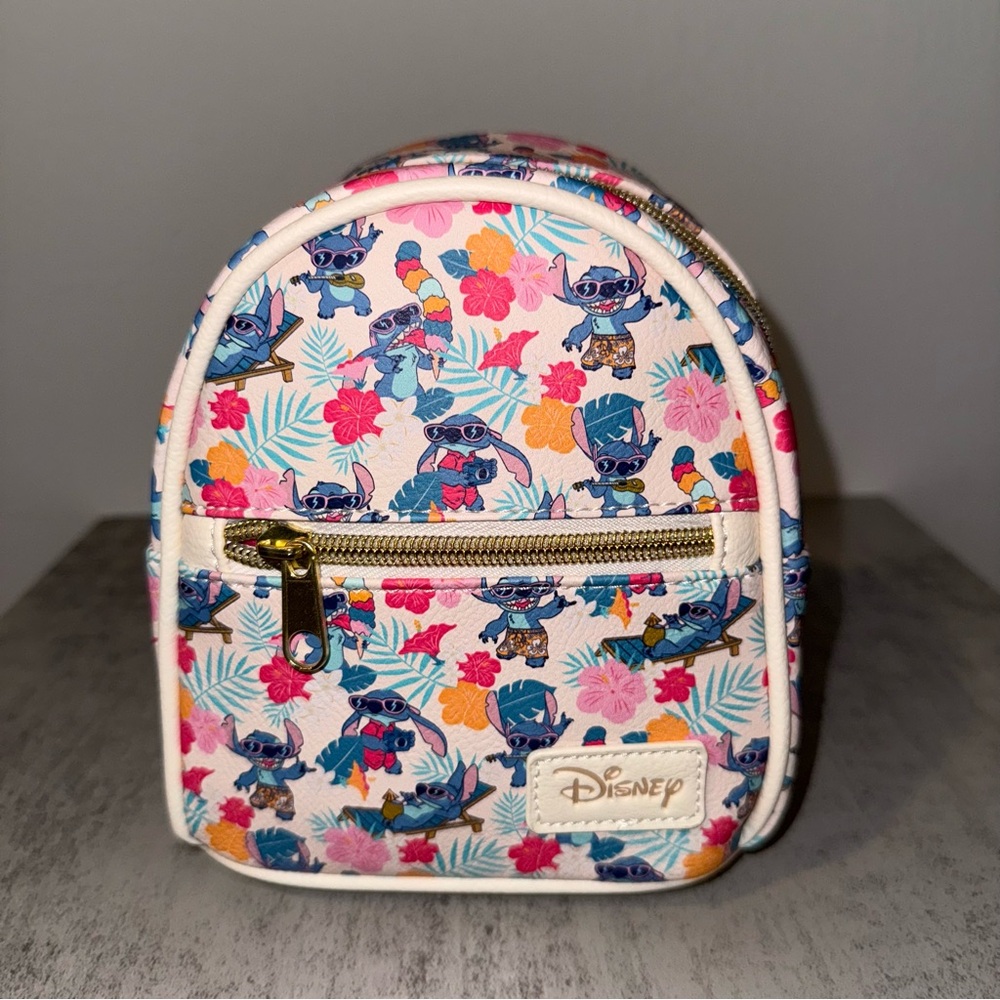 Loungefly Lilo And Stitch Sunglasses Tropical Flowers Micro Mini Backpack New
